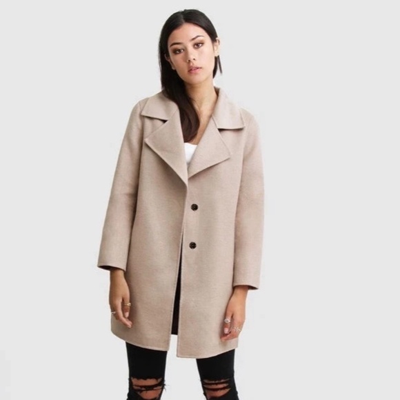 Unworn Belle & Bloom Ex Boyfriend Wool Blend Coat in Sand - Picture 1 of 10